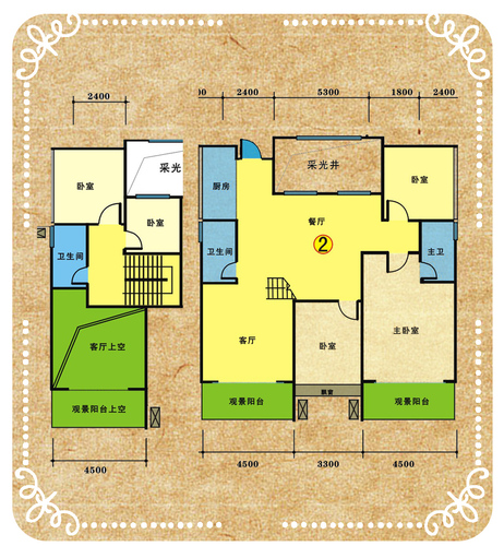 3栋216.81㎡五房两厅（一楼）