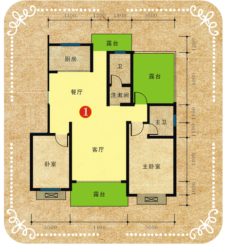 15、18栋108.95㎡两房两厅