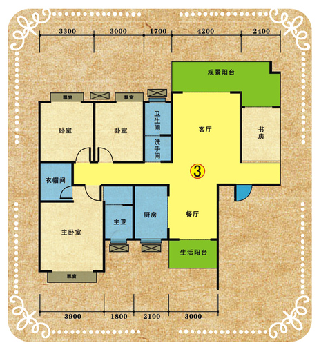 2栋157.8㎡四房两厅